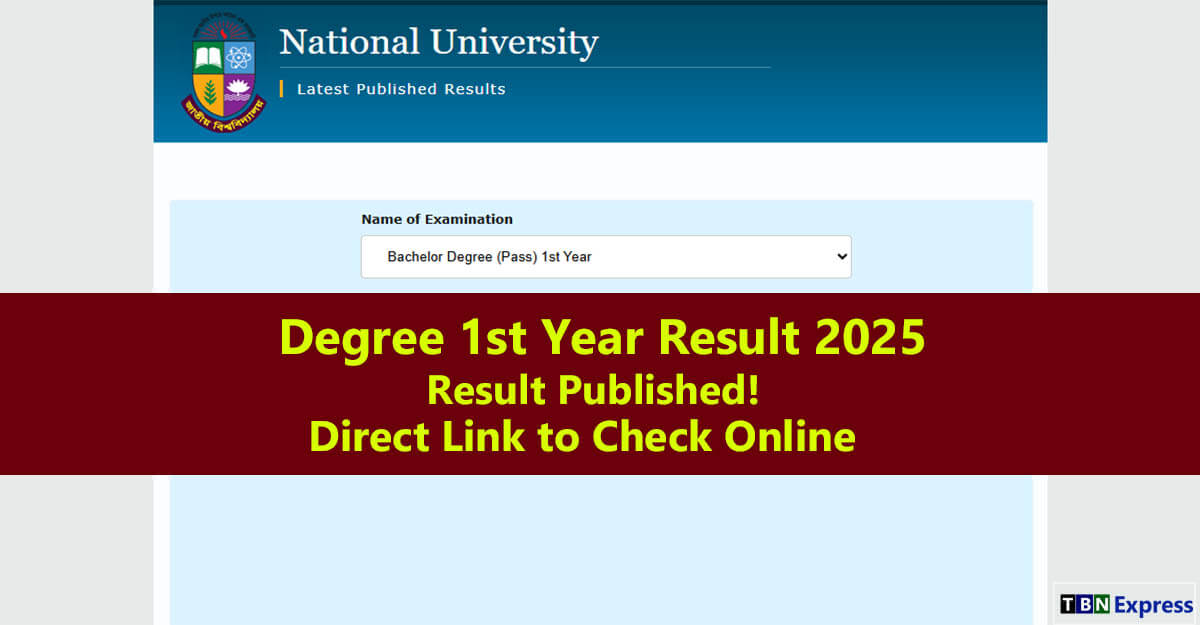 Degree 1st Year Result 2025 Published