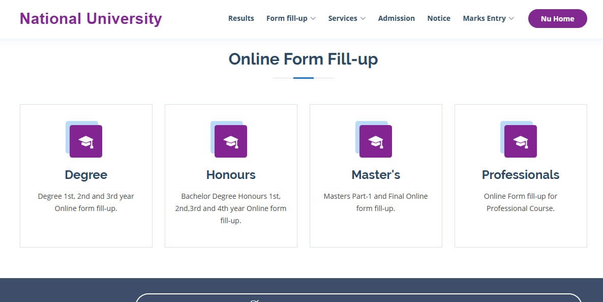 Honours 4th Year Form Fill Up 2025