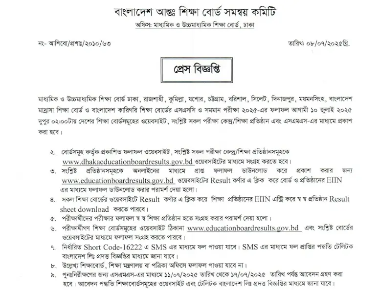 SSC Result 2025 Official Announcement