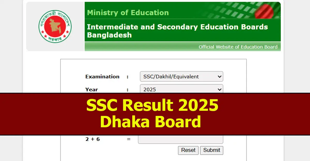 SSC Result 2025 Dhaka Board